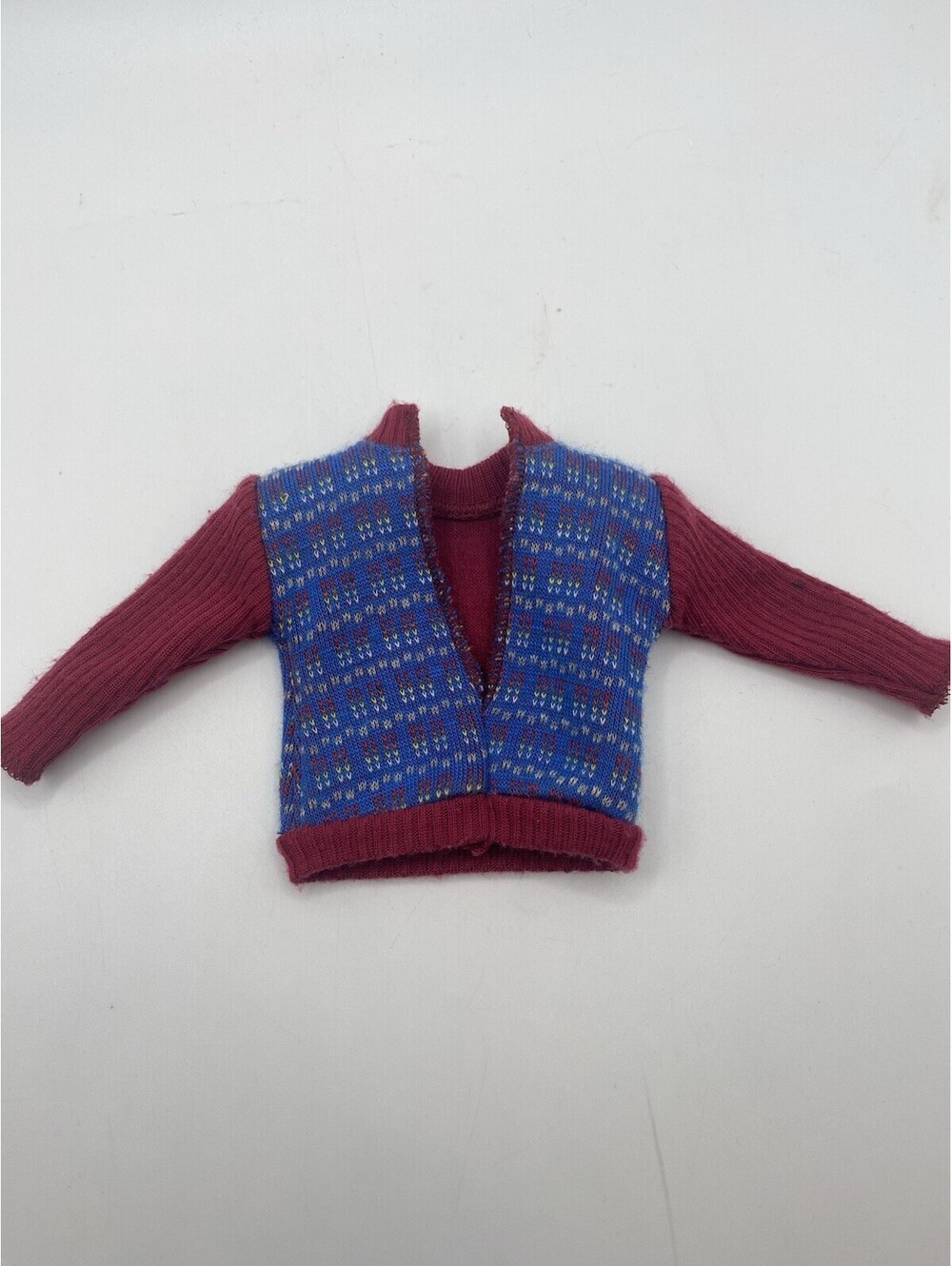 Vintage Barbie Ken Red & blue Reversible Sweater #2308 Twice As Nice B15
